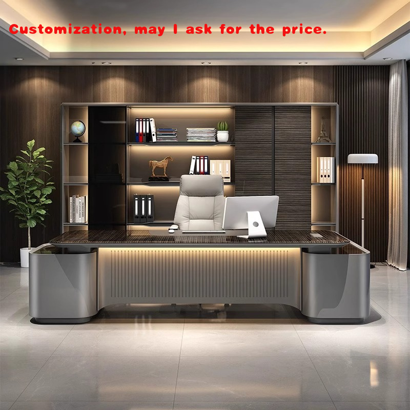Office Furniture Custom - custom.Luxurious Lacquered Executive Desk, Large Modern