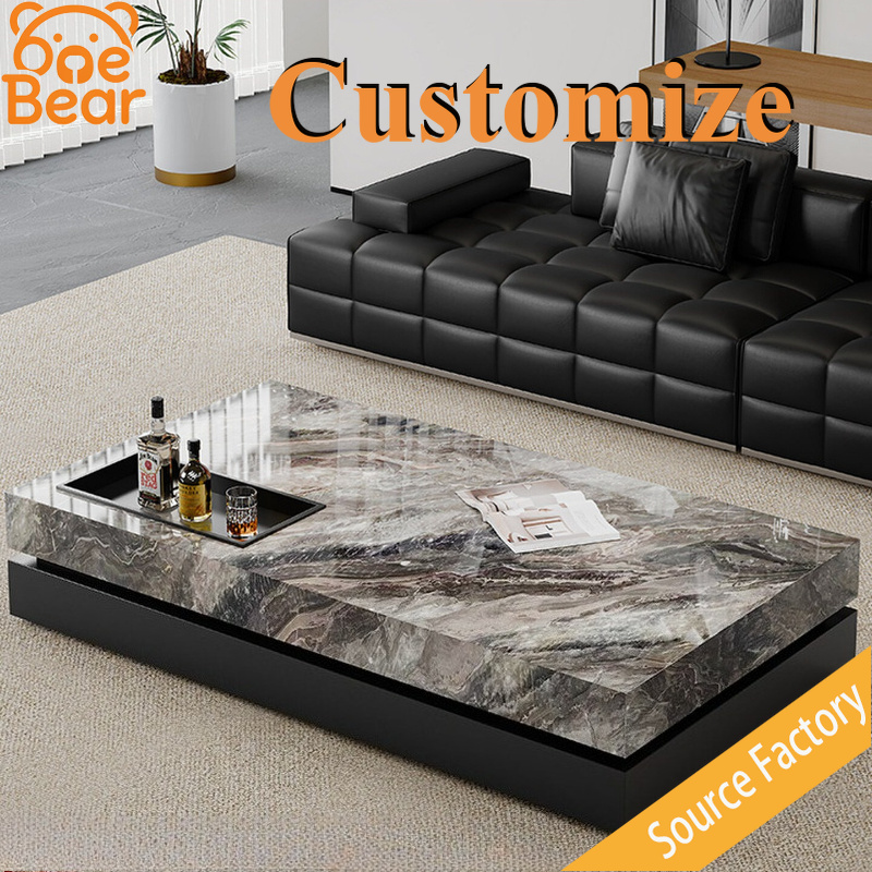 Office Furniture Custom - Any Size Custom Black Marble Tea