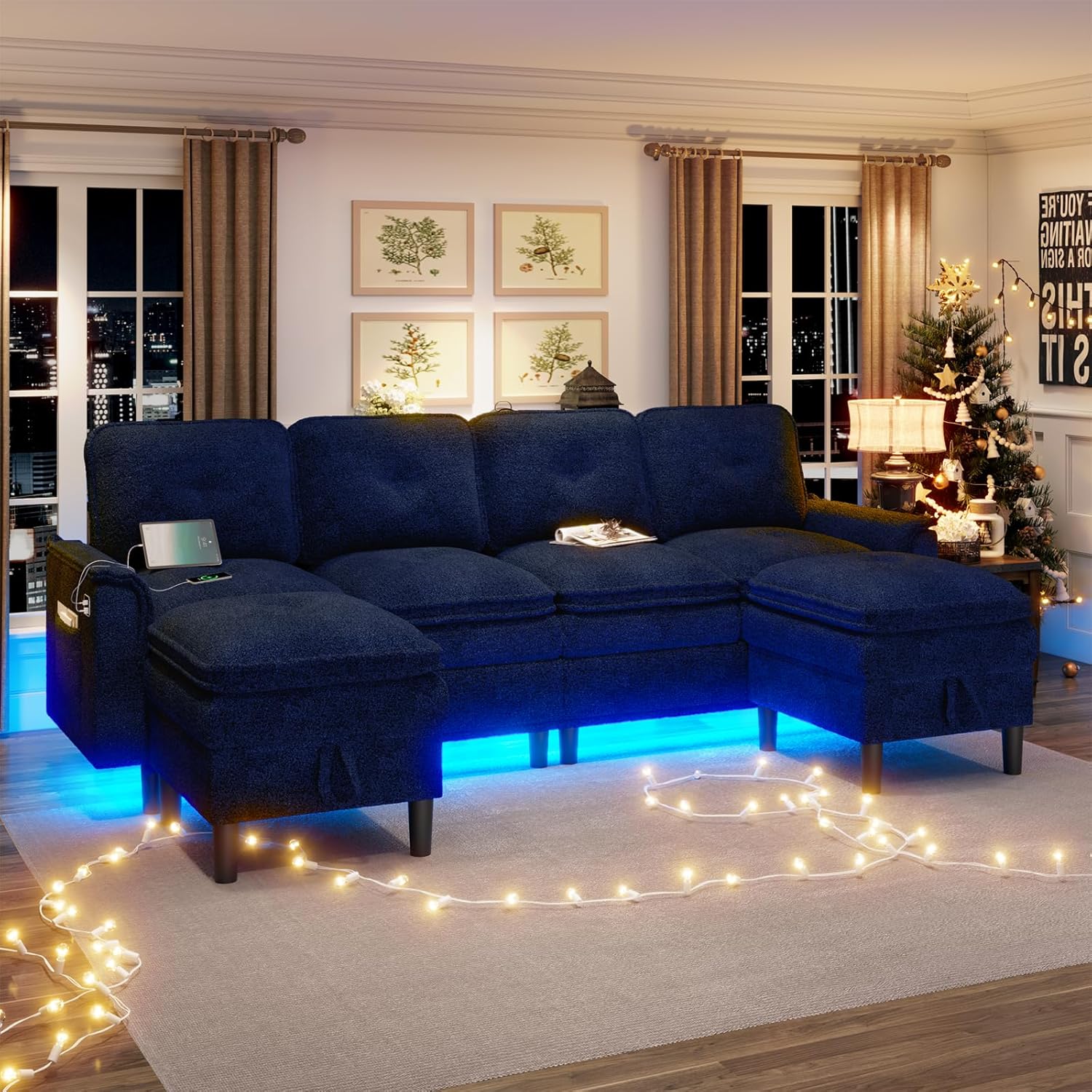 Office Furniture Custom - U/L Shaped 4 Seat Sectional Sofa