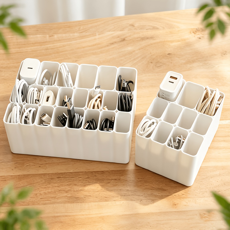 Office Furniture Filing Cabinets - 1pc 11/22-Slot USB Cable Organizer, Desktop