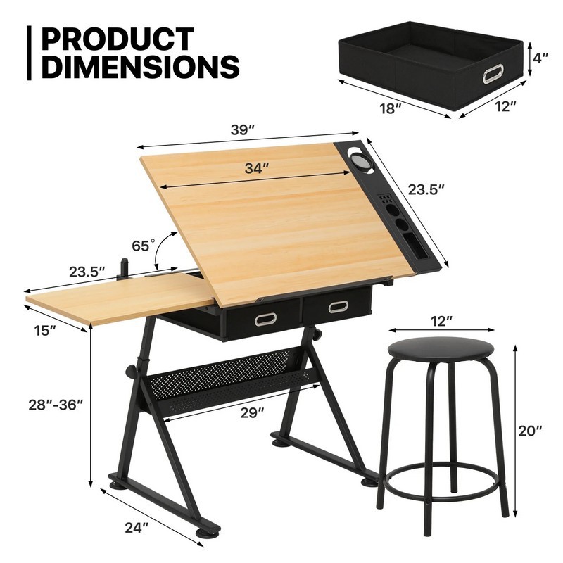 Office Furniture Suppliers - Adjustable Height Drawing Table for Painting,