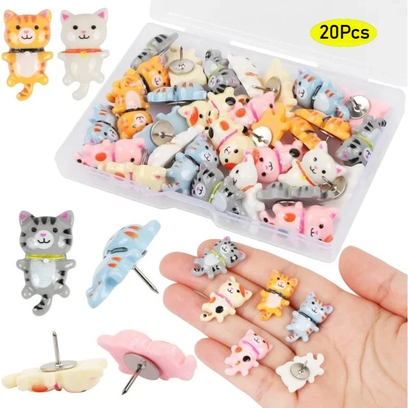 20Pcs Cute Resin Cat Push Pins - đánh giá và giá Office Furniture Online