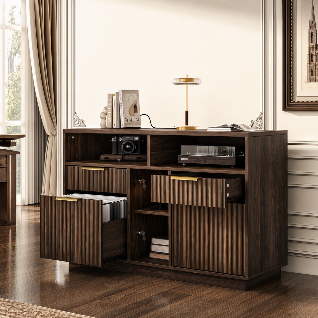 4 Drawer File Cabinet, Fluted  - đánh giá và giá Office Furniture Filing Cabinets