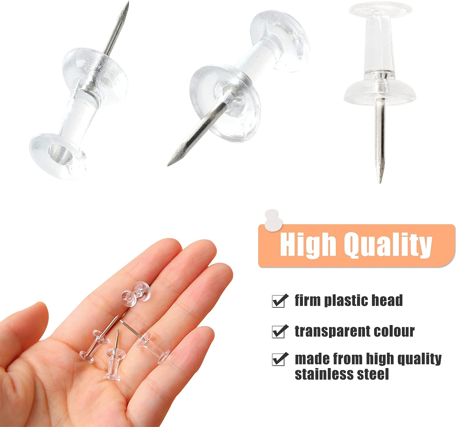50/100Pcs Push Pins Transparen - đánh giá và giá Office Furniture Online