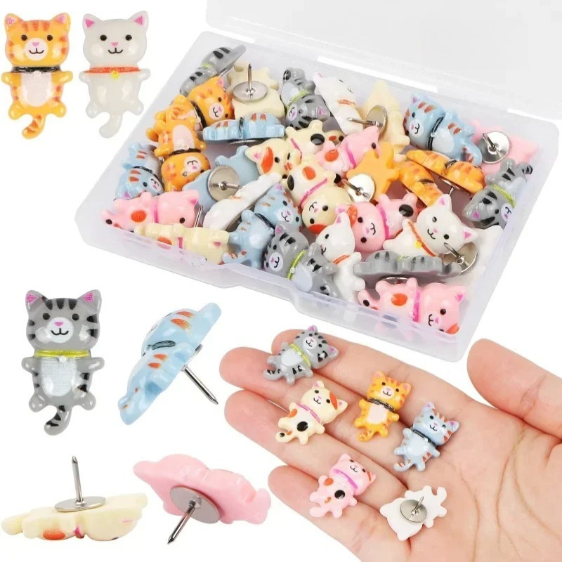 30Pcs Cute Resin Cat Push Pins - đánh giá và giá Office Furniture Online