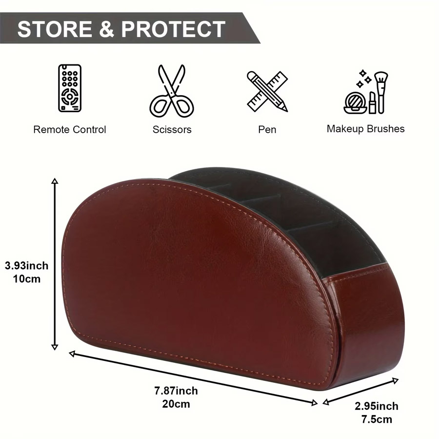 1Pc 5 Grid PU Leather Desktop  - đánh giá và giá Pegboard Office Organizer