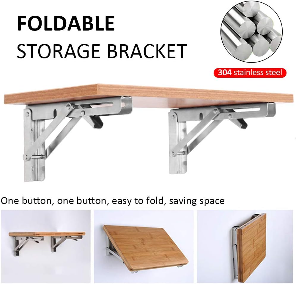 2PCS Folding Bracket for Shelf - đánh giá và giá Wall Mounted Desk Fold