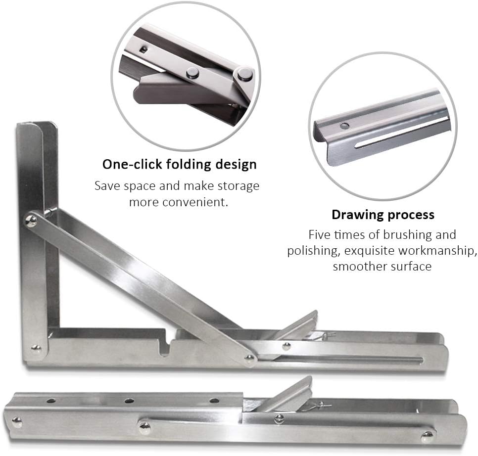 2PCS Folding Bracket for Shelf - đánh giá và giá Wall Mounted Desk Fold