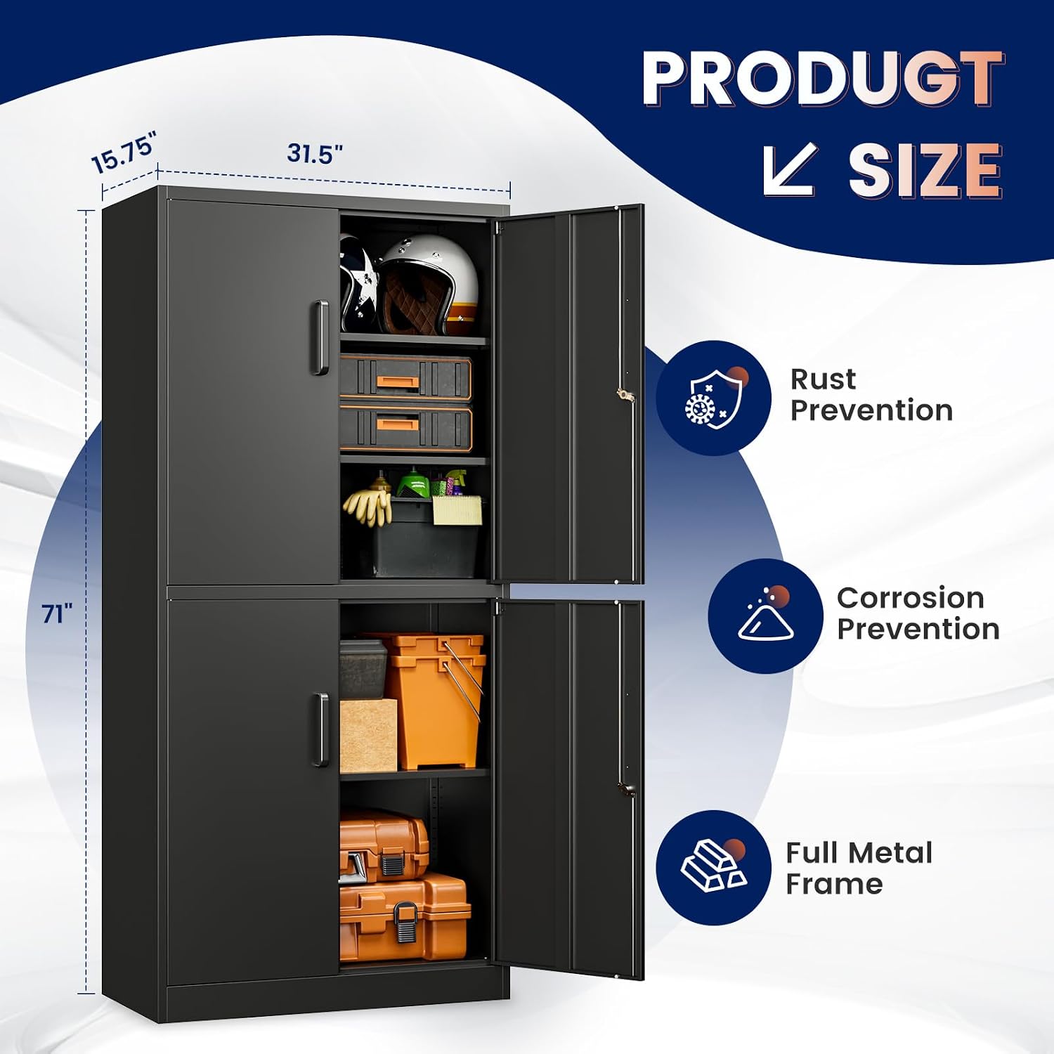 Metal Storage Cabinet 4 Doors  - đánh giá và giá Office Furniture Custom